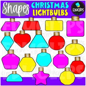 Christmas Lightbulb Shapes Clip Art Set {Educlips Clipart} by Educlips