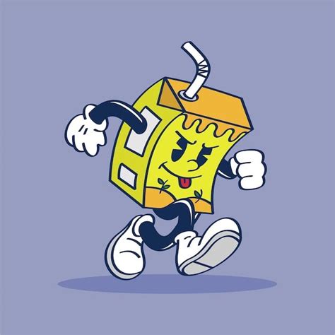 Premium Vector | A cartoon character of a box that says'juice'on it. in 2024 | Cute cartoon ...