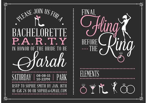 Bachelorette Party Invitation Vector - Download Free Vector Art, Stock Graphics & Images