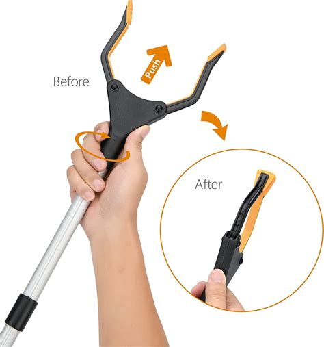 Foldable 32 Reacher Grabber Tool with Rotating Jaw - Mobility Aid for Elderly - Trash Picker ...