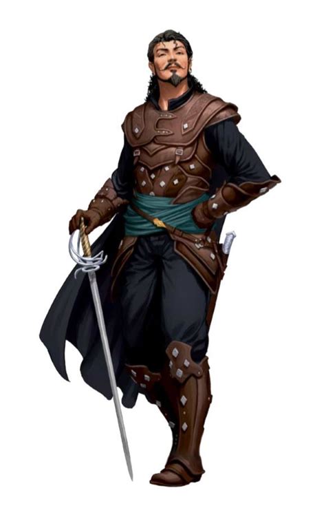 male swashbuckler with studded leather armour DnD / Pathfinder character concept | D&d rpg ...