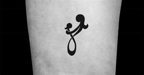 Minimalist mother and daughter symbol temporary tattoo,