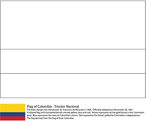 Colombia Flag Coloring Page - Free Printable Coloring Pages for Kids