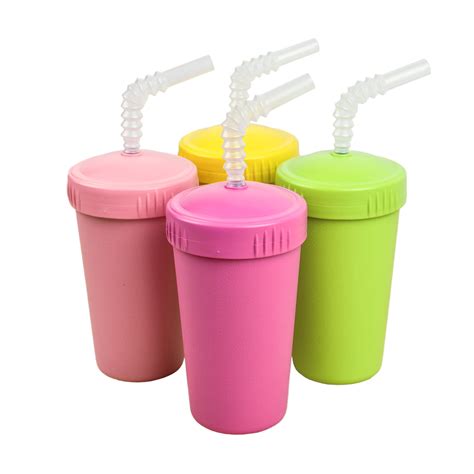 Re-Play Made in The USA 4pk Straw Cups with Reversable Reusable Straw for Easy Baby, Toddler ...