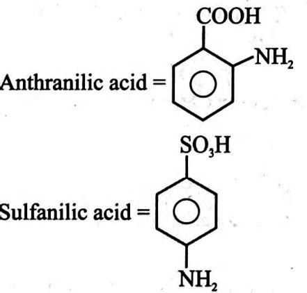 Structure of Anthranilic sulfanilic acid are represented by: