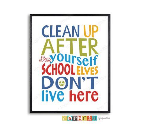 Classroom rules Clean up after yourself School elves | Etsy