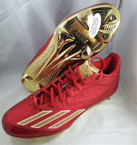 ADIDAS ADIZERO AFTERBURNER 3 RED GOLD BASEBALL CLEATS B42915 LIMITED CORK SZ 12 | eBay