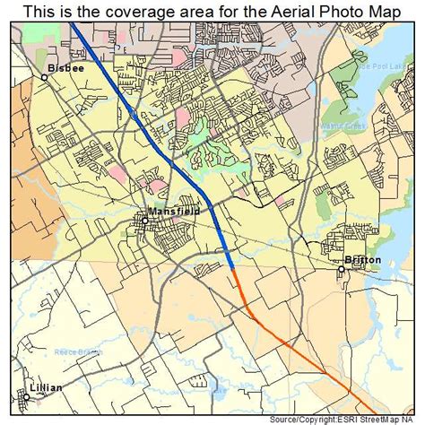 Aerial Photography Map of Mansfield, TX Texas