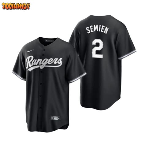 Texas Rangers Marcus Semien Black White Fashion Replica Jersey