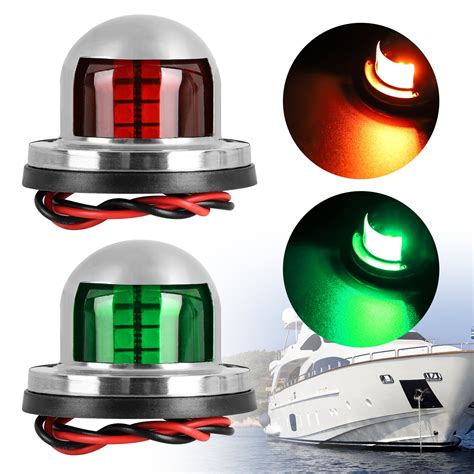 EEEkit 2 Pieces LED Navigation Lights Deck Mount, DC 12V New Marine Sailing Lights, IP67 ...