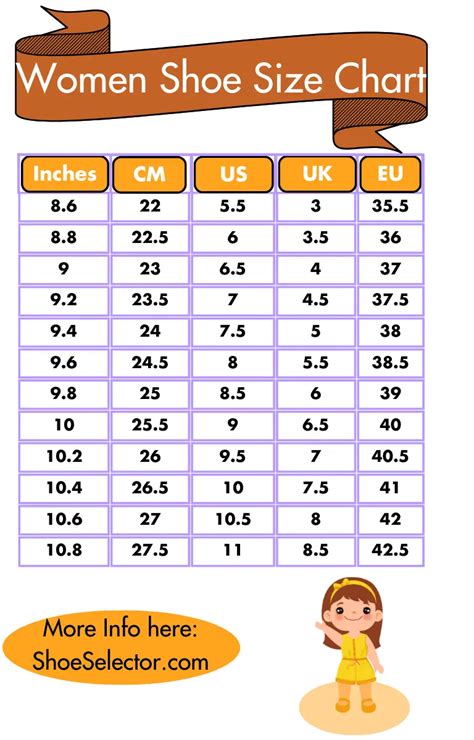 Women's Shoe Size Chart And Conversations - Measuring Tips 2023