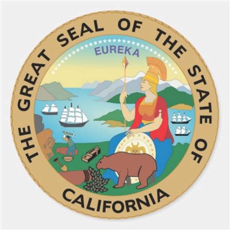 California State Seal and Motto Classic Round Sticker | Zazzle