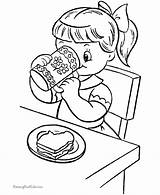 Kids Eating Coloring Page  Home sketch template