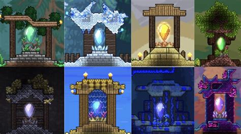 Here are my pylon shrines for each biome : Terraria