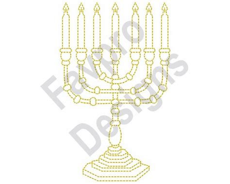 Menorah Outline Machine Embroidery Design - Etsy