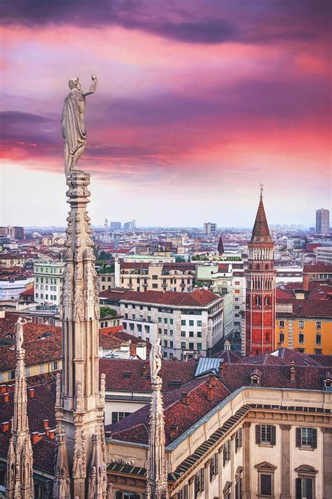 A Birds Eye View of The City of Milan Italy Photograph by Carol Japp