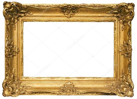 Gold Plated Wooden Picture Frame with Clipping Path Stock Photo by ...