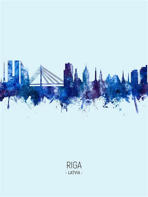 Riga Latvia Skyline Digital Art by Michael Tompsett - Pixels