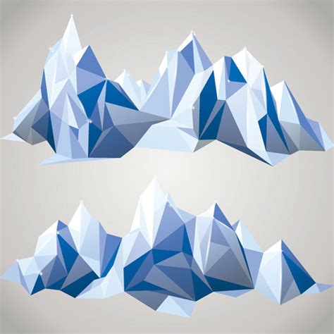 Geometric shapes iceberg vector Vectors graphic art designs in editable ...