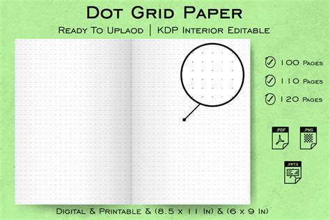 Dot Grid Paper Kdp Interior Template. Graphic by 10Printables · Creative Fabrica
