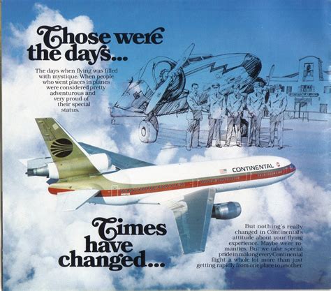 Airlines Past & Present: Continental Airlines Inflight Service Brochure from 1970's.