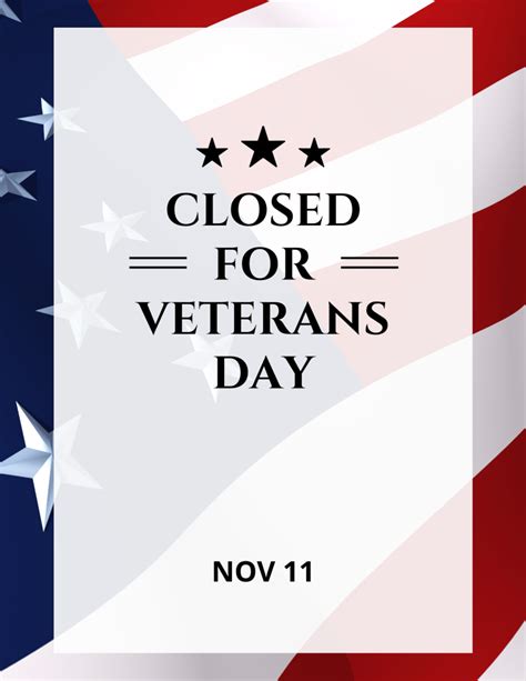 10 FREE Veterans Day Closed Signs Printable (2023) - The Joy of Gifts