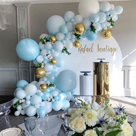 131pcs DIY Balloons Garland Arch Kit White Blue Gold Balloon for Birthday Wedding Baby Shower ...