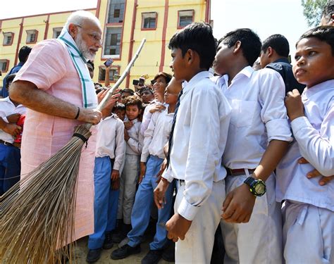 PM launches “Swachhata Hi Seva,” interacts with a cross-section of people from across the ...