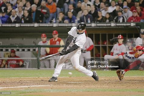 Playoffs, Chicago White Sox A,J, Pierzynski in action, at bat during ...