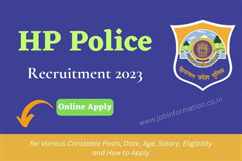 HP Police Recruitment 2023 Online Apply For Various Constable Posts, Date, Age, Salary ...