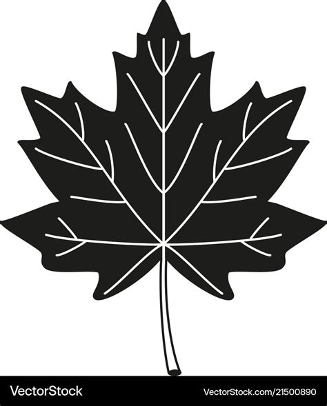 Black and white maple leaf silhouette Royalty Free Vector