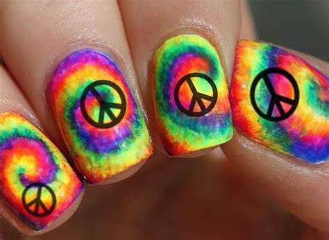 Peace Sign Nail Art Decals | Peace sign nails, Nail art, Popular nail ...