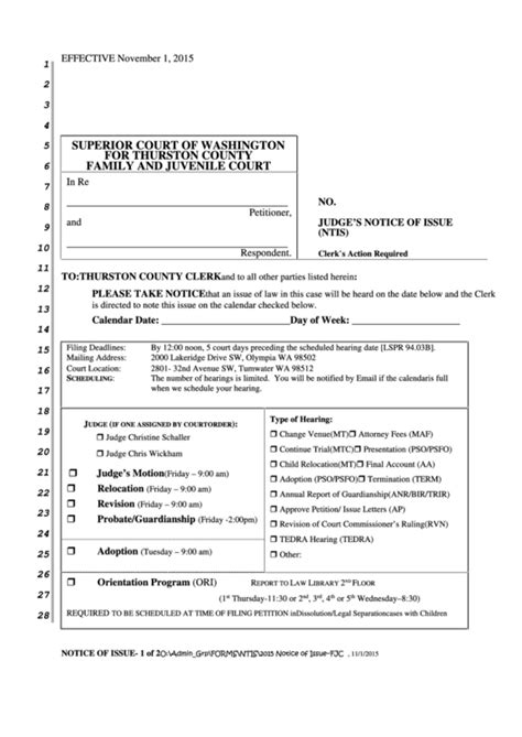 13 Washington Superior Court Forms And Templates free to download in PDF