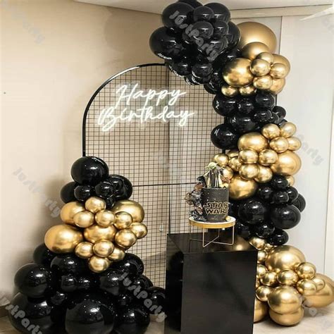 122pcs Matte Black Chrome Gold Balloon Garland Arch Kit DIY | Etsy