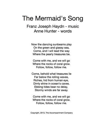 The Mermaid's Song - THE ACCOMPANIMENT COMPANY