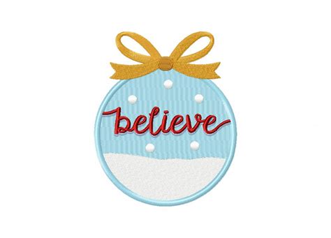 Christmas Word Ornament Believe Machine Embroidery Design – Daily Embroidery