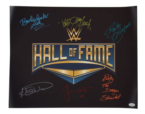 WWE Hall of Fame 16x20 Photo Signed by (6) with Jerry Lawler, Ricky ...