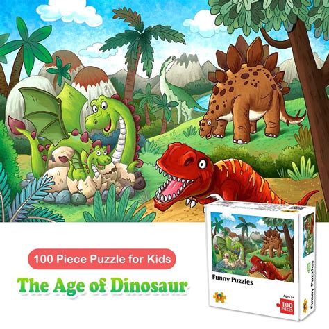 100 Piece Jigsaw Puzzles for Kids Ages 4-8 The Age of Dinosaur, Puzzles ...