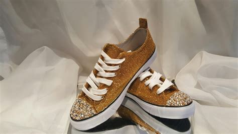 BLING Custom Converse Gold Glitter Converse by SparkLeeCreations