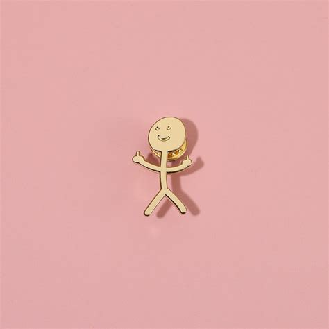 Middle Finger Cartoon Cute Hunman Pin Enamel Pins Laple Pin - Etsy