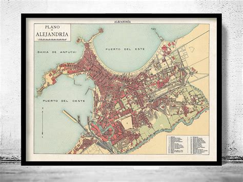 Old Map of Alexandria Egypt 1900 Vintage Map Vintage Poster - Etsy