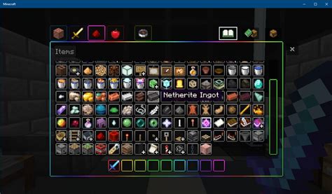 Animated RGB XP Bar + Hotbar + Inventory GUI for MC Bedrock 1.20.2/1.20.1/1.20/1.19.2/1.19.1/1. ...