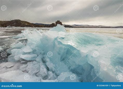 Blue ice of Baikal stock image. Image of russia, climate - 53346109