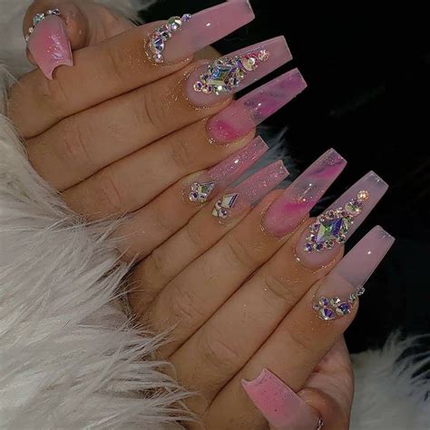 Make A Statement With Pink Acrylic Nails With Diamonds – The FSHN