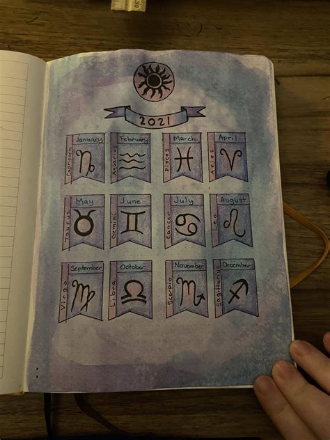 New to bullet journaling! Decided to go with an astrology theme for ...