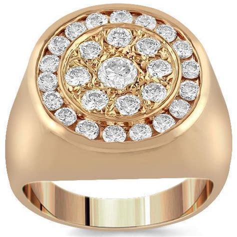 14K Rose Solid Gold Mens Diamond Pinky Ring 1.50 Ctw – Avianne Jewelers