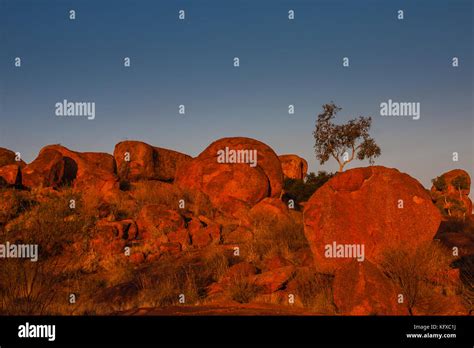 Devils Marbles at sunset Stock Photo - Alamy