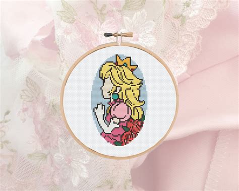 Princess Peach cross stitch pattern Digital PDF | Etsy