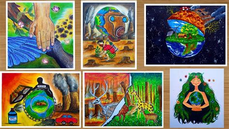 10 best paintings on Save environment| save earth| Save biodiversity for drawing competition🌍 ...