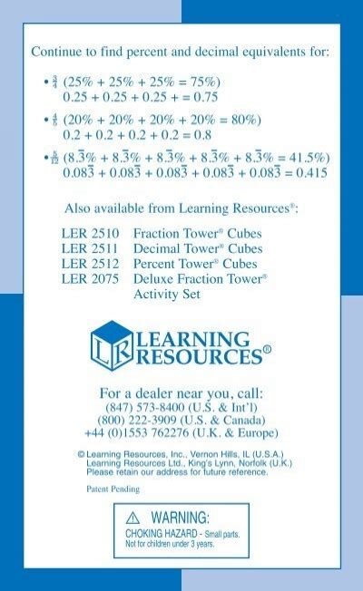 Fraction Tower Cubes - Learning Resources